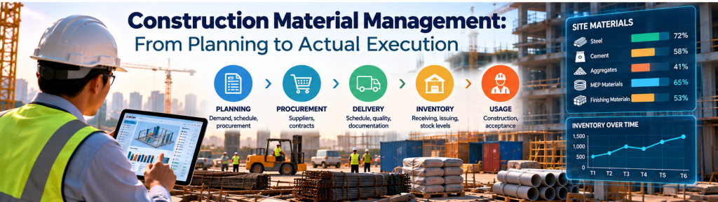 Construction Material Management: Controlling Demand, Supply, Inventory and Consumption